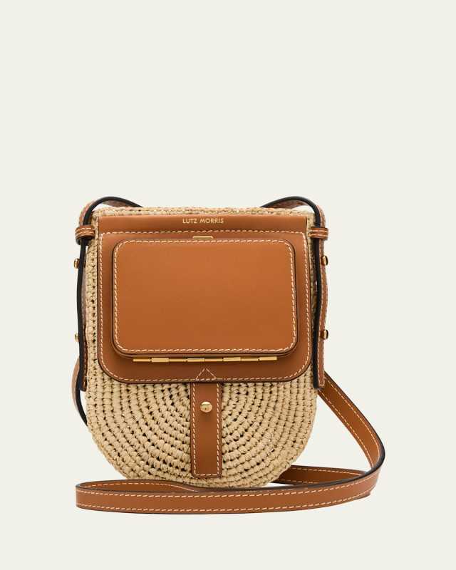 Porter Crochet Raffia Phone Crossbody Bag